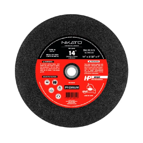 Disco de Corte Metal Nikatto 14" X 3/32"